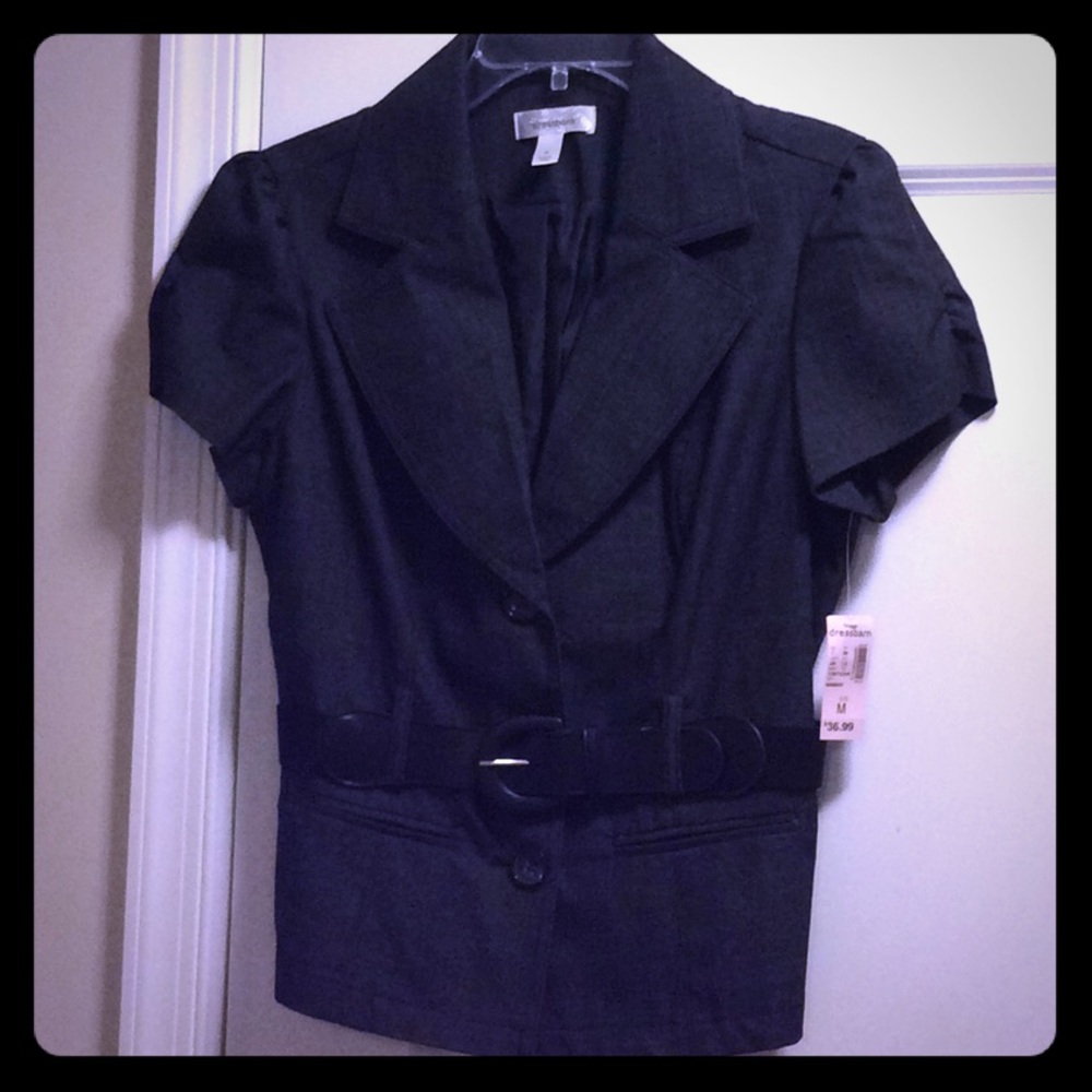 Black short sleeve blazer.
